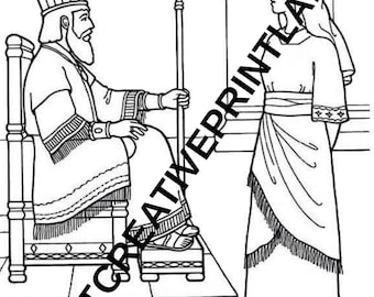Queen Esther Coloring Page – Purim Printable Activity for Kids