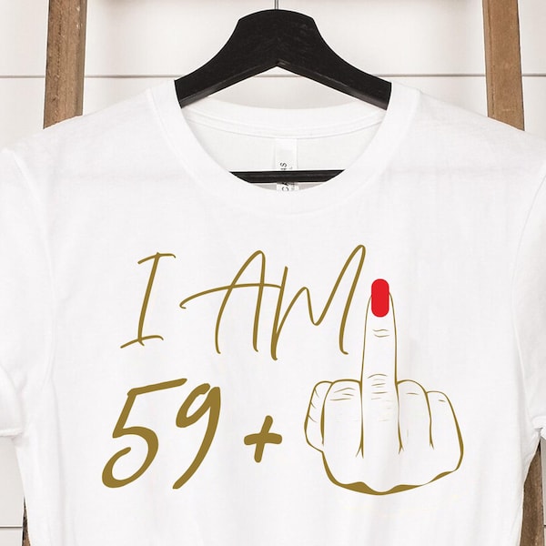 Camiseta para el dedo medio de 59 años o más: regalo para el 60.º cumpleaños
