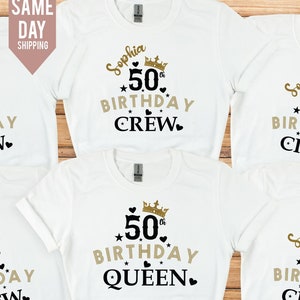 50 birthday crew, Birthday Party Group Shirt,50th Birthday Queen, 50th birthday party shirts, girls 50th birthday tshirts, 1975 Birthday T