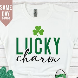 Lucky Charm Shirt 2025, Lucky St. Patrick&#39;s Day Shirt, St. Patricks Day Shirt, Shamrock Lucky Shirt, Four Leaf Clover, Shamrock, Irish Shirt