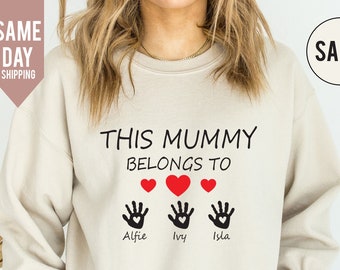 This Mummy Belongs, Custom Mama Hoodie, Personalised Mum, Mummy Gift, New Mom Gift, Mother's Day Gift, Mothers Day Hoodie, Mum Birthday Gift