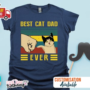 Bester Katzenvater aller Zeiten, bester Katzenvater aller Zeiten Fantastischer Katzenvater Katzenvater Tshirt, bester Katzenvater Vatertag lustiges Herren-T-Shirt, Vatertagshemd