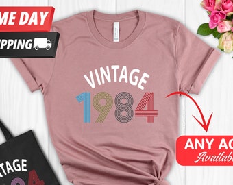 Vintage 1984 40th Birthday T Shirt, 40th Birthday Gift For Women, Wife Birthday Tee, fortieth gift ideas, Birthday Shirts, 40th Birthday tee
