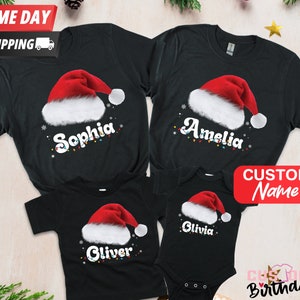 Aangepaste kerst T, familie bijpassende kerst T-shirt gepersonaliseerd feestelijk, leuke kerstshirts voor dames heren, vakantieshirt, kerstcadeau