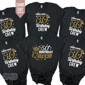 50 birthday crew, Birthday Party Group Shirt,50th Birthday Queen, 50th birthday party shirts, girls 50th birthday tshirts, 1975 Birthday T