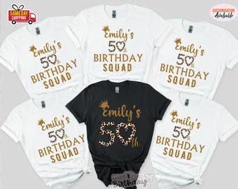 50th Birthday Crew T-Shirt: Custom Party Group Shirt