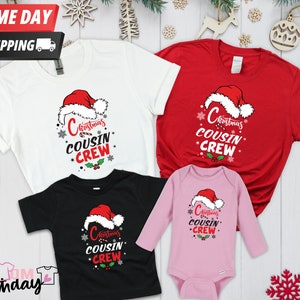 T-shirts met crew kerst 6, kerstshirts voor neven en nichten, bijpassende shirts voor neef en nicht voor kerst, kerstshirt voor dames, heren 2024