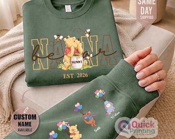 Nana Bear Sweatshirt, Custom Mothers Day Shirt with Names, Custom Nana Bear Sweatshirt, New Nana Gift, Sweatshirt gift for Mum, Nana to Be T