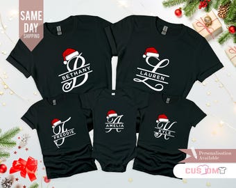 Personalized Family Christmas Shirt: Alphabet Name T-Shirt
