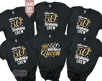 50 birthday crew, Birthday Party Group Shirt,50th Birthday Queen, 50th birthday party shirts, girls 50th birthday tshirts, 1974 Birthday T