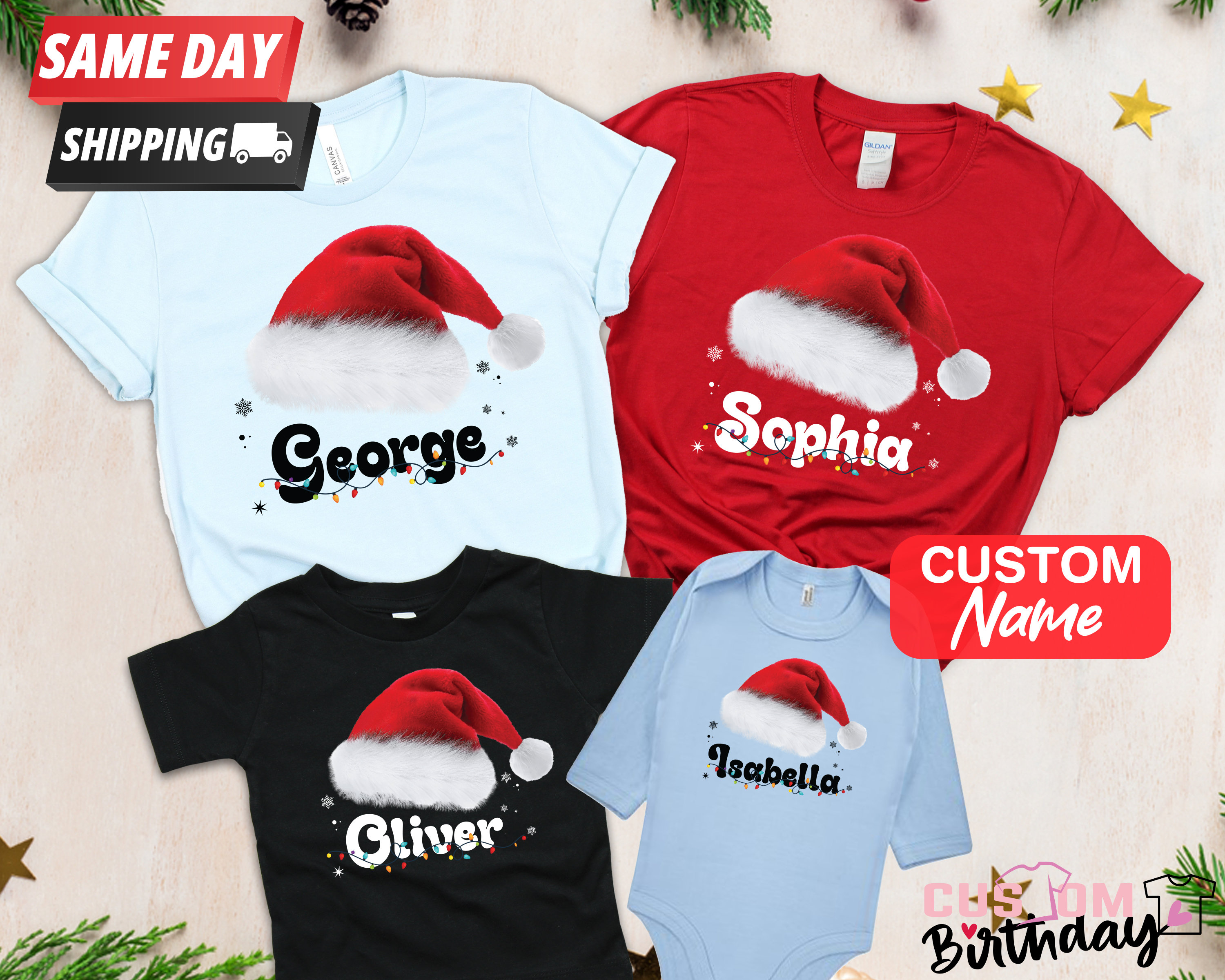 Custom Christmas T, Family Matching Christmas Tshirt Personalised Festive, Cute Christmas