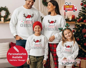 Aangepaste Reindde-sweater, Merry Christmas-sweater, kersttrui dames, kersttrui familie 2025, kerstsweaters voor vrouwen