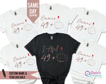 49+ Middle Finger Birthday T-Shirt: Funny 50th Birthday Tee
