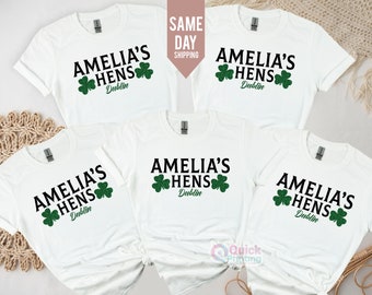 Custom Name Irish Hens T-shirt , Ladies Group Tshirt, Womens Girls Hen Party Tops Birthday Christmas Ireland Do Night Weekend Gift Top 2024