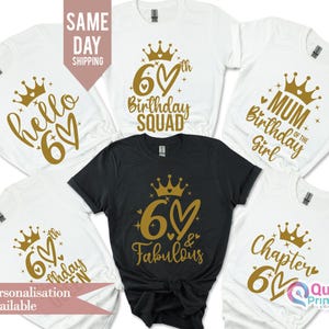 1965 Birthday Shirt UK, Ladies 60th Birthday Shirt, 60th Birthday Party Shirt for Women, Custom Birthday Gifts for Mum, Group shirts 2024