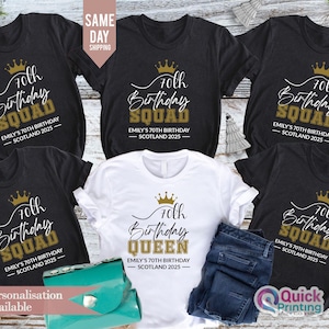 70th birthday Squad Tshirt, Birthday Queen Party Group Shirt, 70thBirthday Queen, 50th birthday party shirts, Ladies 1955 70 birthday tshirt