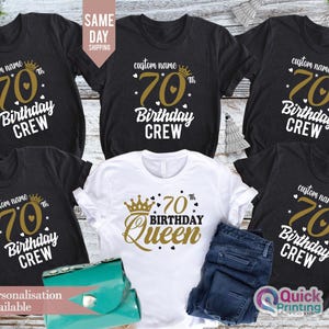 70 birthday crew, Birthday Party Group Shirt, 70th Birthday Queen, 60th birthday party shirts, girls 60th birthday tshirts, 1955 Birthday T