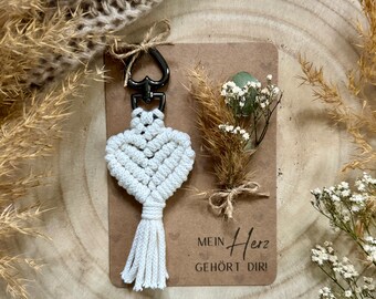 Gift idea macrame | Valentine's Day | wedding | small attention | Trailer | Heart