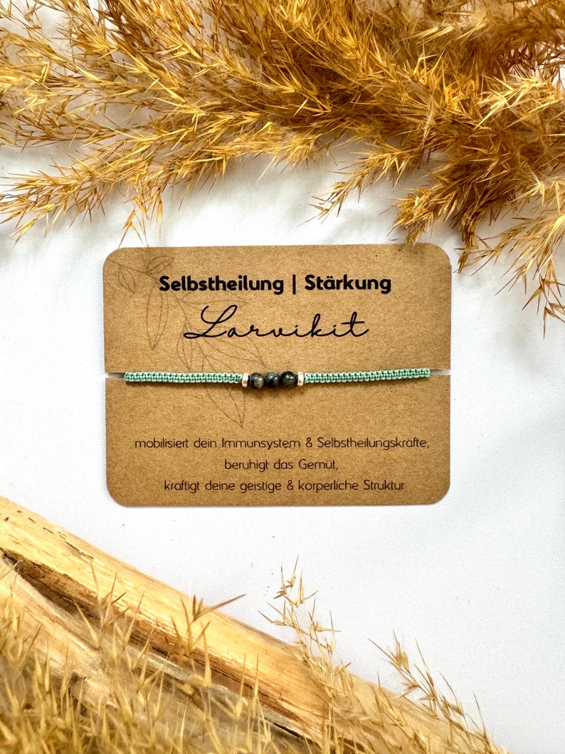 Makramee Armband Selbstheilungsarmband Edelstein Armband Geschenkidee Glücksbringer Mutmacher Muttertag Bild 2