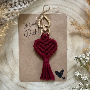 Gift idea macrame Valentine's Day wedding small attention Trailer heart Love image 3