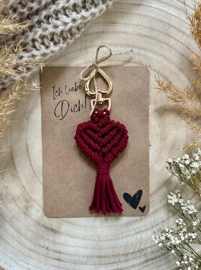 Gift idea macrame Valentine's Day wedding small attention Trailer heart Love image 3