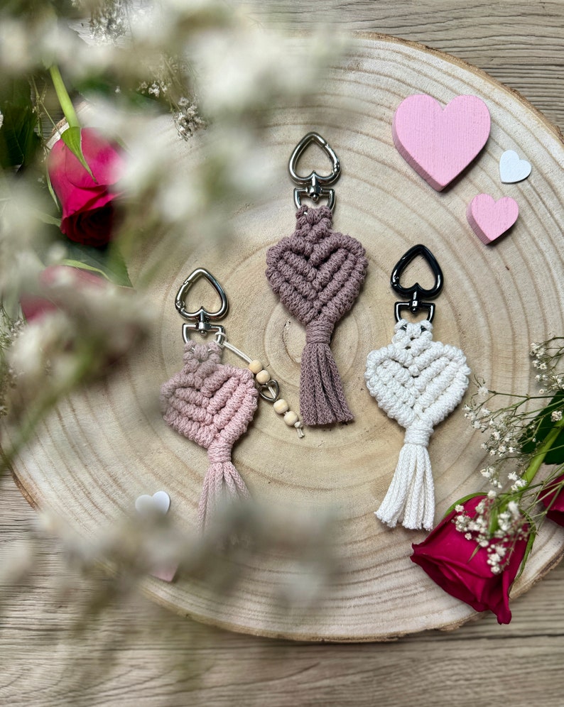 Gift idea macrame Valentine's Day wedding small attention Trailer heart Love image 6