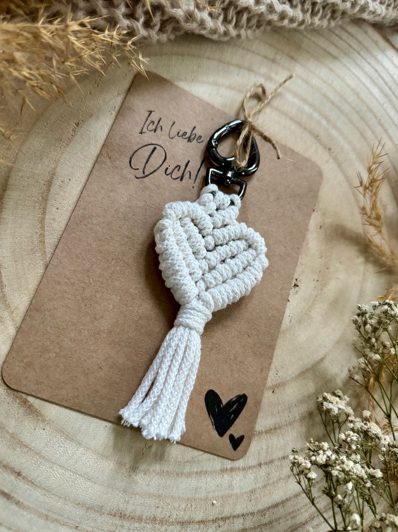 Gift idea macrame Valentine's Day wedding small attention Trailer heart Love image 2
