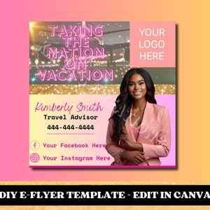 DIY E-FLYER Travel Agent Flyer Template - Edit In Canva