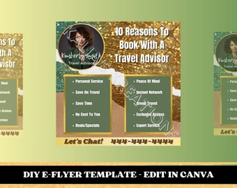 Travel Agent Flyer Template - Editable In CANVA