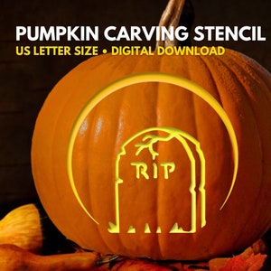 Tombstone Pumpkin Carving Stencil PRINTABLE | Halloween Pumpkin | Pumpkin Carving Designs | Easy Pumpkin Carving  | *Digital Download