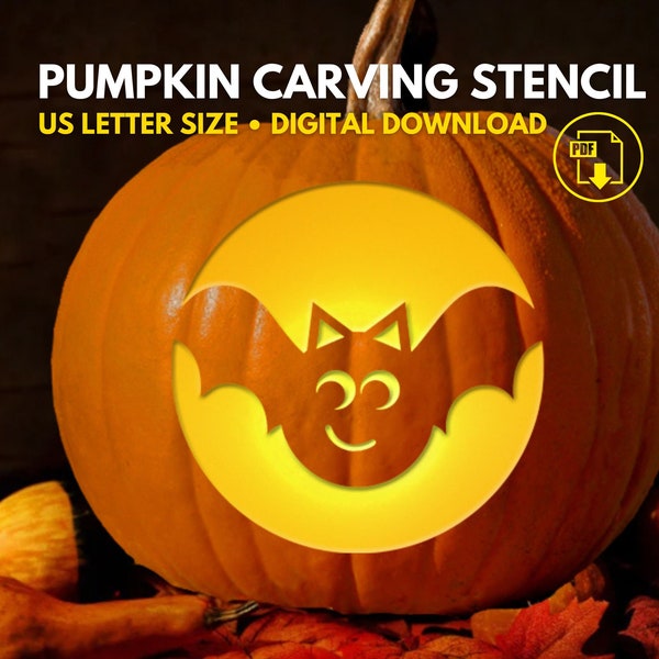 Bat Pumpkin Stencil - Etsy