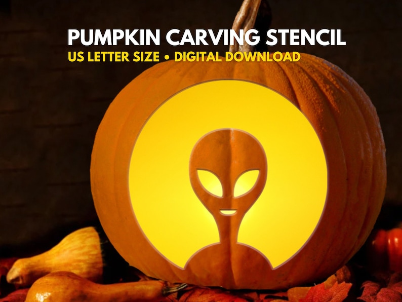 Alien Pumpkin Carving Stencil PRINTABLE | Halloween Pumpkin Carving ...