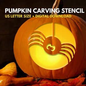 Spider Pumpkin Carving Stencil PRINTABLE | Halloween Pumpkin Carving | Pumpkin Carving Designs | Easy Pumpkin Carving  | **Digital Download