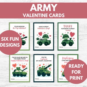 PRINTABLE Kids Army Valentine Card | Army Valentine Cards | Class ...