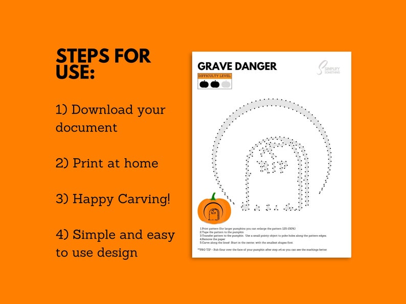 Tombstone Pumpkin Carving Stencil PRINTABLE | Halloween Pumpkin | Pumpkin Carving Designs | Easy ...