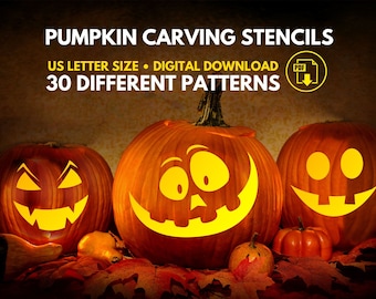 Pumpkin Carving Stencil Printable | Halloween Pumpkin Carving | Pumpkin Carving Designs | Easy Pumpkin Carving Design | **Digital Download