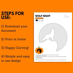 Wolf Pumpkin Carving Stencil PRINTABLE | Halloween Pumpkin Template ...