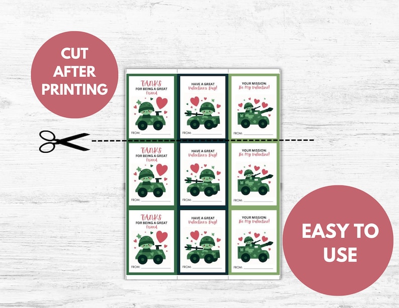 PRINTABLE Kids Army Valentine Card | Army Valentine Cards | Class ...