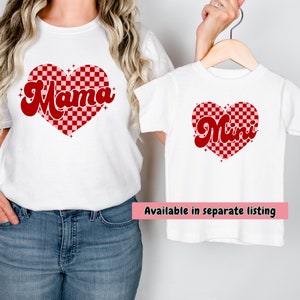Mama Mini Checkered Heart Shirt, Mother's Day Gift, Mom Gift