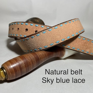 Custom buckstitch handmade belt