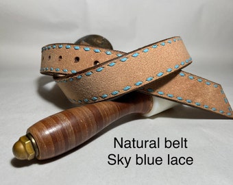 Custom buckstitch handmade belt