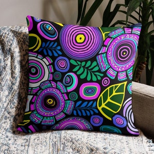 Violet Colorblock 18x18 Boho Pillow case