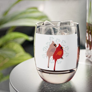 Whiskey Glass ,Cardinal whiskey glass, 6 oz bar glass, cardinal tumbler, glass bird bar ware, cardinal home decor,cardinal glassware
