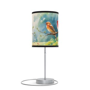 Nature Bird Lamp, Unique Home Decor Light Fixture, Bird Lover Gift, Wooden Bird Lamp, Rustic Table Lamp, Tree Branch Lamp