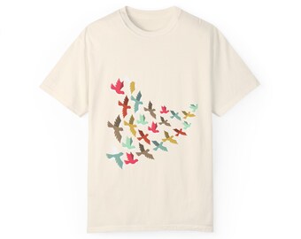 T-shirt oiseau teint en pièce : t-shirt en coton filé à l'anneau Comfort Colors