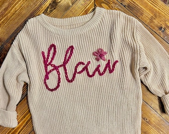 Bordado personalizado del nombre del suéter del bebé