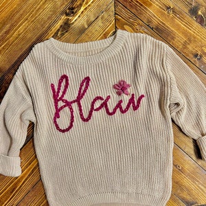 Personalized Baby Sweater Name Embroidery