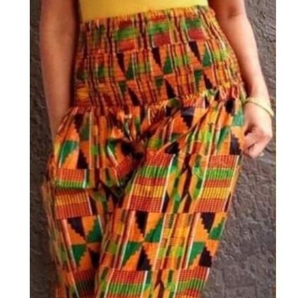 Kente African Pants, African clothing, designer clothing, print pants, African fashion, ghana accra, African print trousers for women