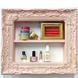 Vintage Chic Pink Shadow Box Display Shelf