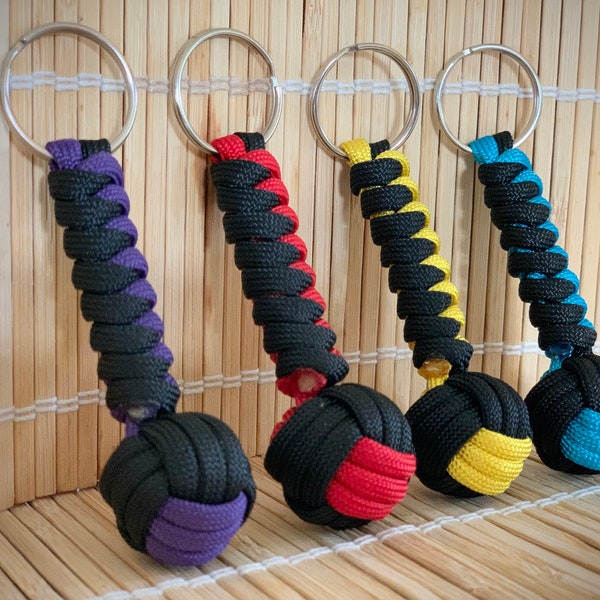 Paracord Monkey Fist Keychain- Climbing Present- CHOOSE YOUR COLOUR- Great Gift For Campers- Keyring Accessory
